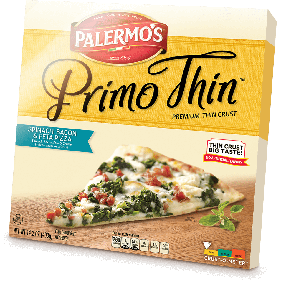 Primo Thin Bacon, Spinach & Feta Palermo's Pizza